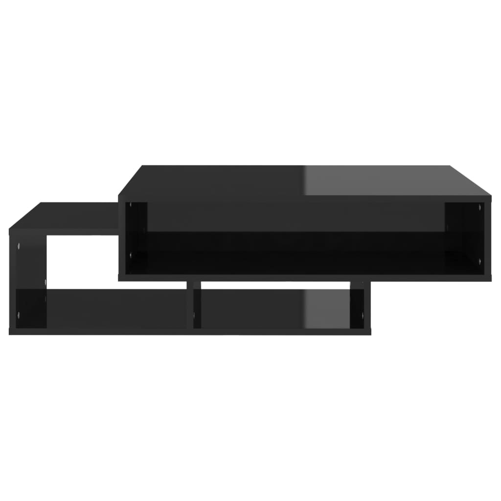 Tavolino da Salotto Nero Lucido 105x55x32 cm in Truciolato