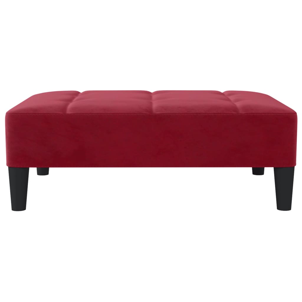 Poggiapiedi Rosso Vino 78x56x32 cm in Velluto