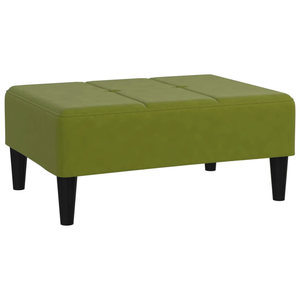 Poggiapiedi Verde Chiaro 78x56x32 cm in Velluto