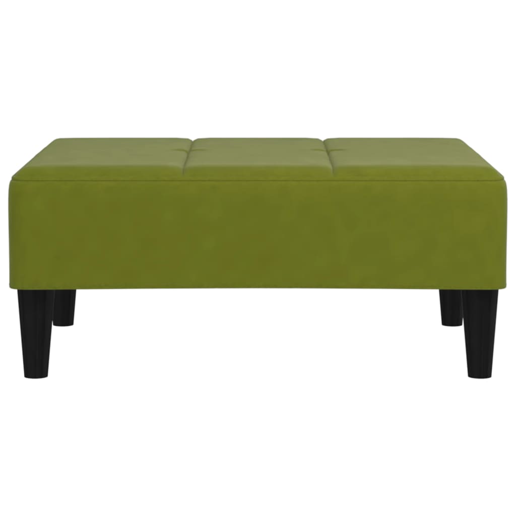 Poggiapiedi Verde Chiaro 78x56x32 cm in Velluto