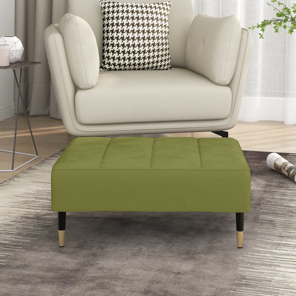 Poggiapiedi Verde Chiaro 78x56x32 cm in Velluto