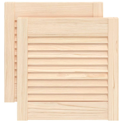 Ante con Design a Lamelle 2 pz 39,5x39,4 cm in Legno di Pino