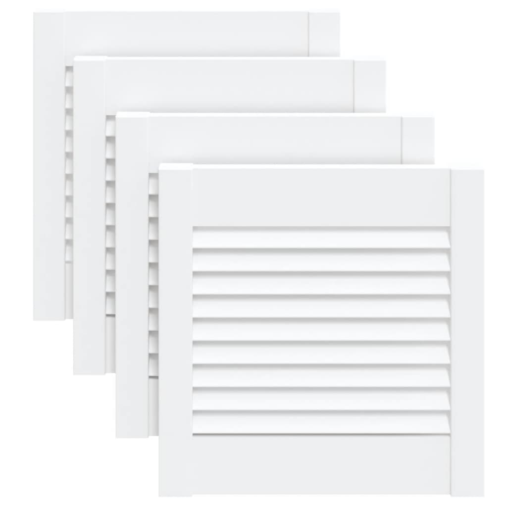 Ante a Lamelle 4 pz Bianche 39,5x39,4 cm in Legno di Pino