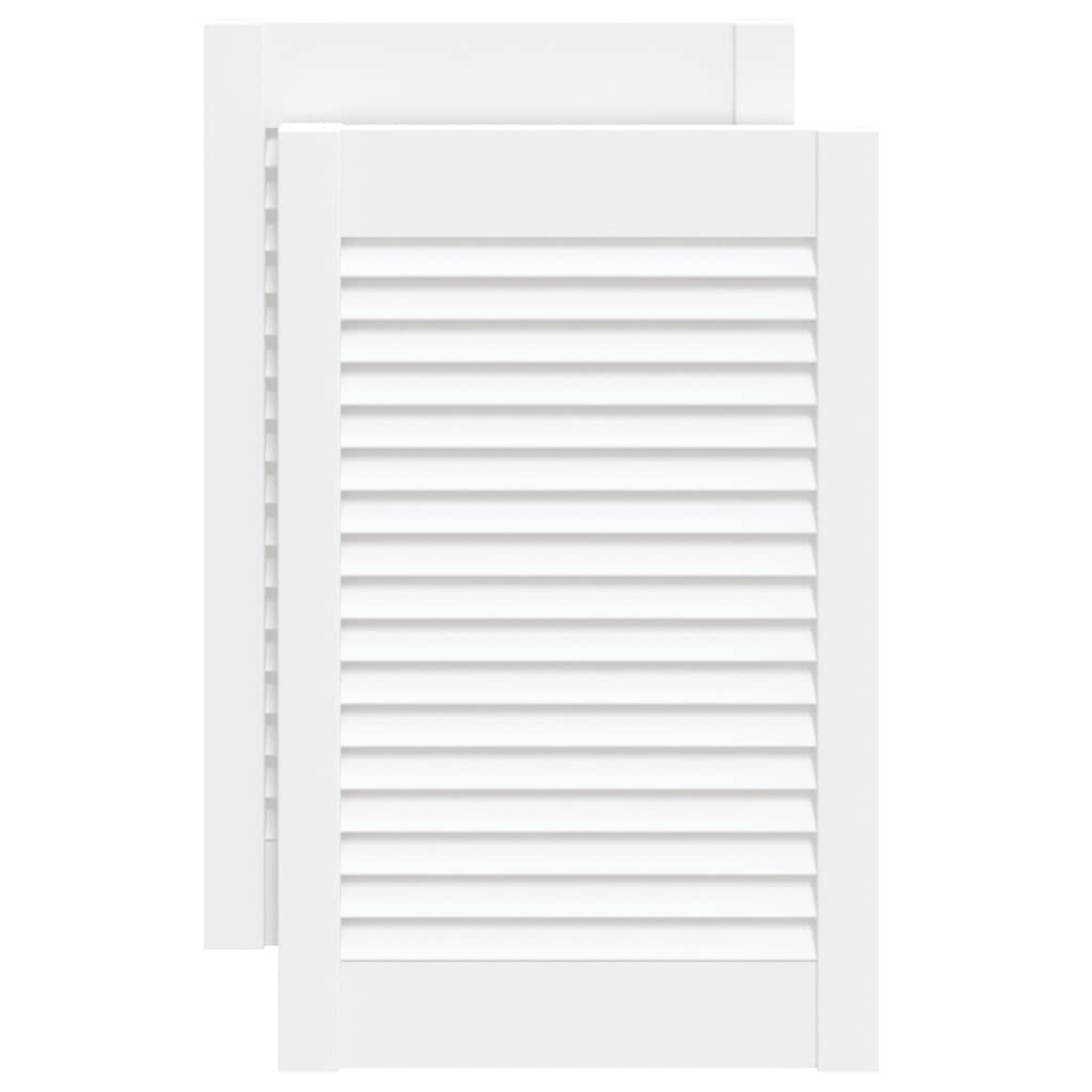 Ante a Lamelle 2 pz Bianche 61,5x39,4 cm in Legno di Pino