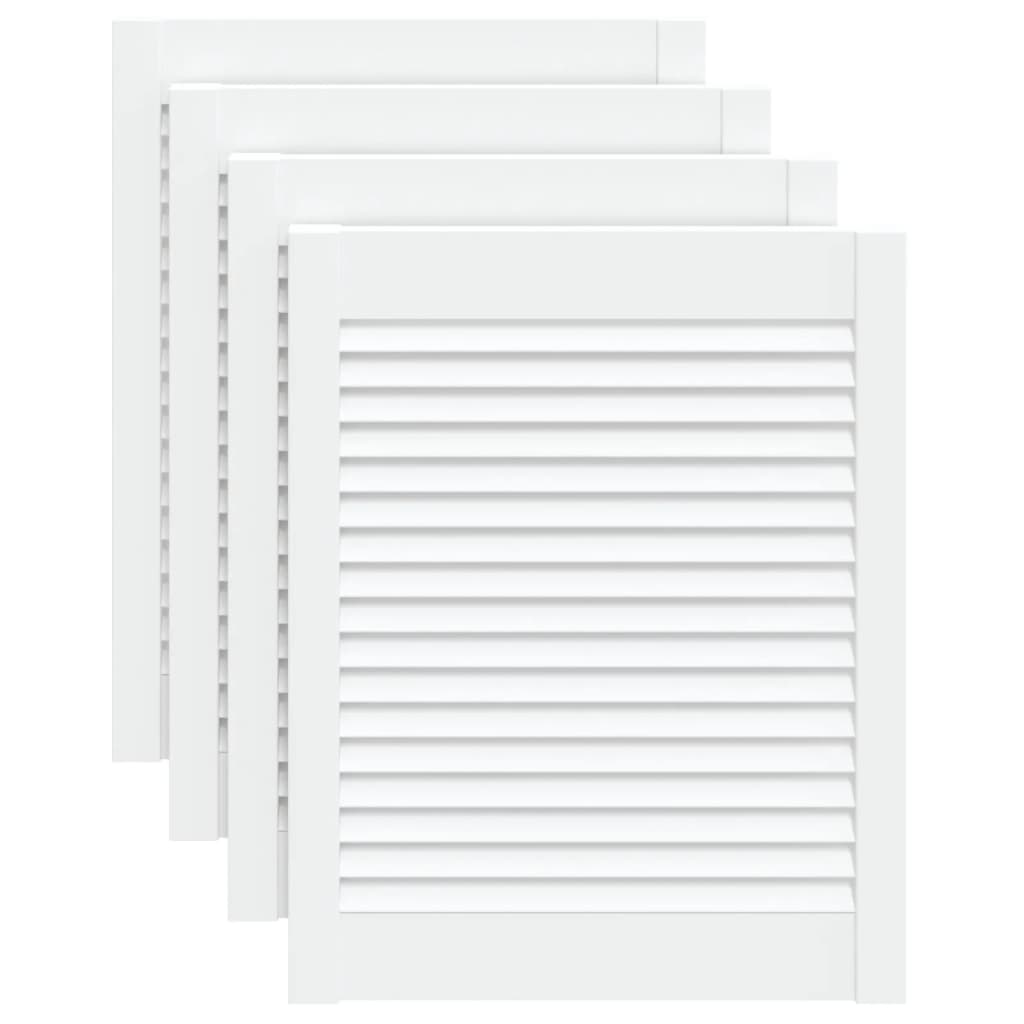 Ante a Lamelle 4 pz Bianche 61,5x49,4 cm in Legno di Pino