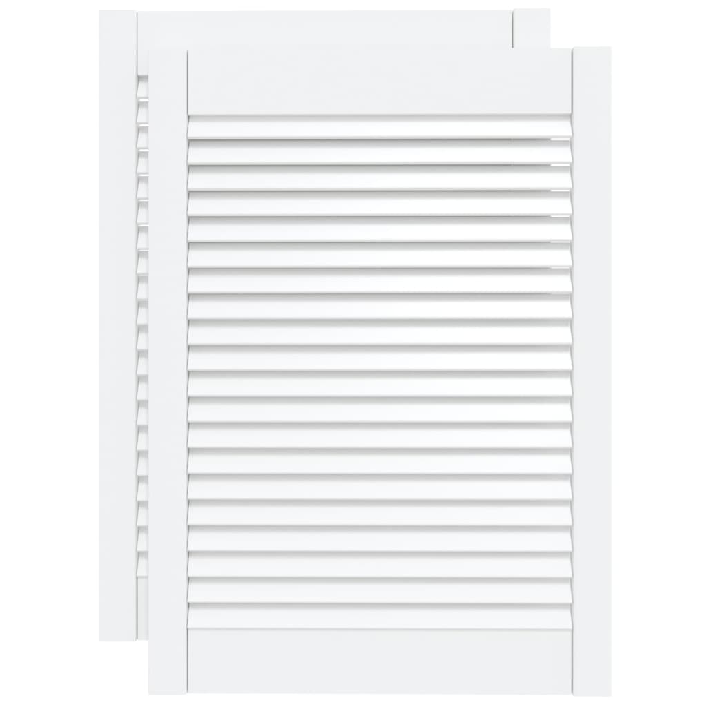 Ante a Lamelle 2 pz Bianche 69x49,4 cm in Legno di Pino