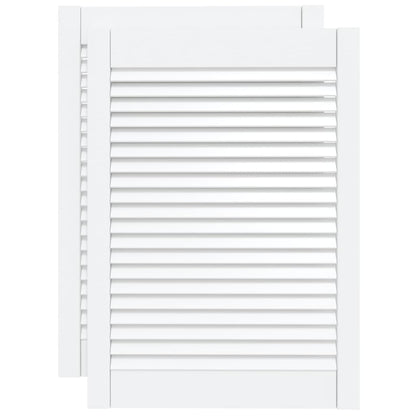 Ante a Lamelle 2 pz Bianche 69x49,4 cm in Legno di Pino