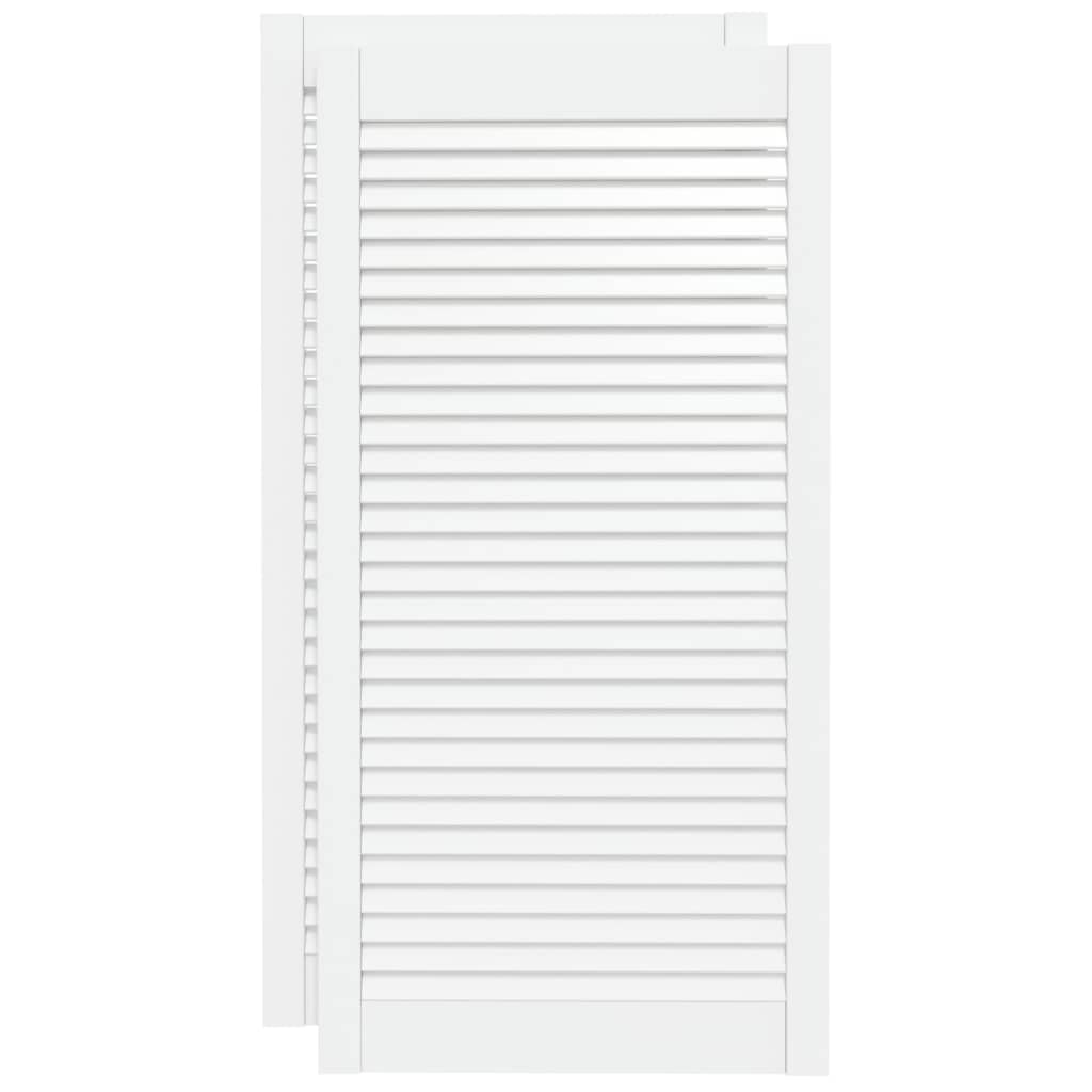 Ante a Lamelle 2 pz Bianche 99,3x49,4 cm in Legno di Pino