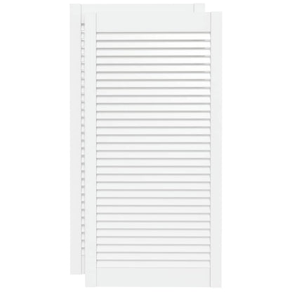 Ante a Lamelle 2 pz Bianche 99,3x49,4 cm in Legno di Pino
