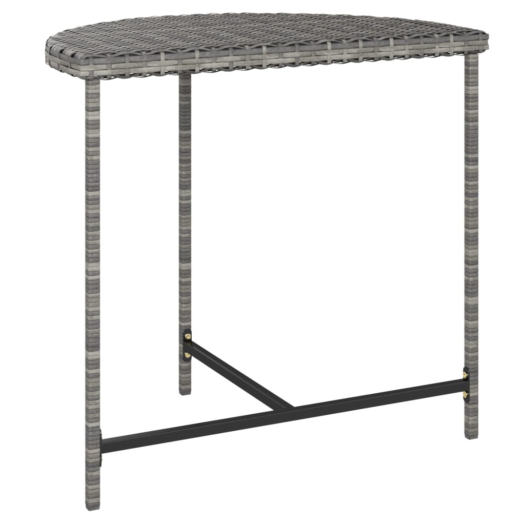 Tavolo da Giardino Grigio 80x50x75 cm in Polyrattan