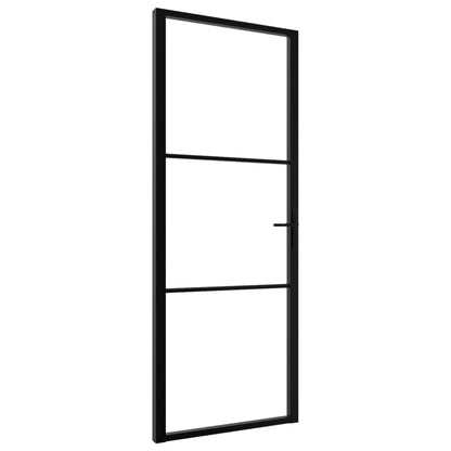 Porta da Interno ESG Vetro e Alluminio 76x201,5 cm Nera