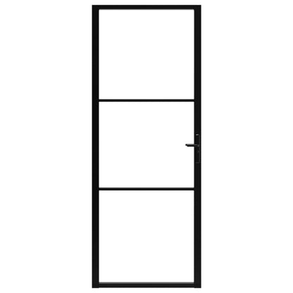 Porta da Interno ESG Vetro e Alluminio 76x201,5 cm Nera