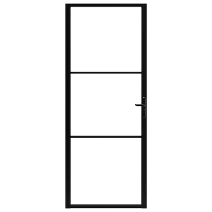 Porta da Interno ESG Vetro e Alluminio 83x201,5 cm Nera