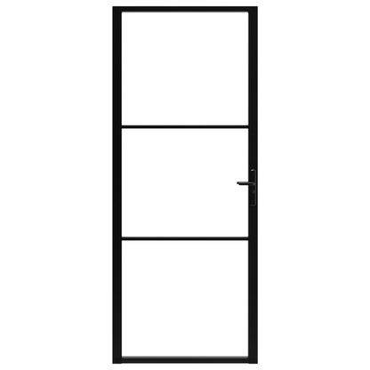 Porta da Interno ESG Vetro e Alluminio 93x201,5 cm Nera