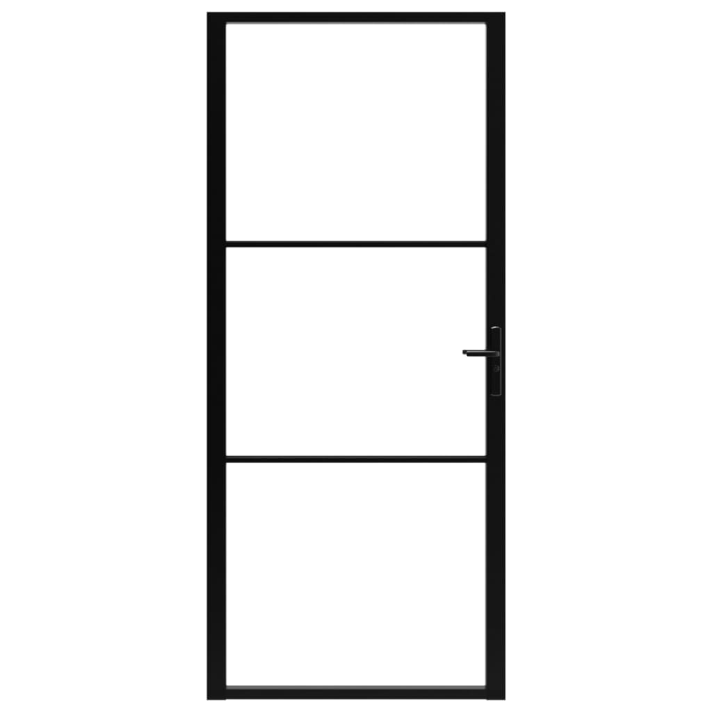 Porta da Interno ESG Vetro e Alluminio 102,5x201,5 cm Nera