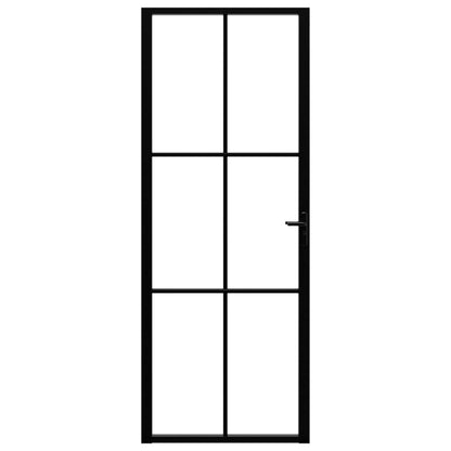 Porta da Interno ESG Vetro e Alluminio 76x201,5 cm Nera