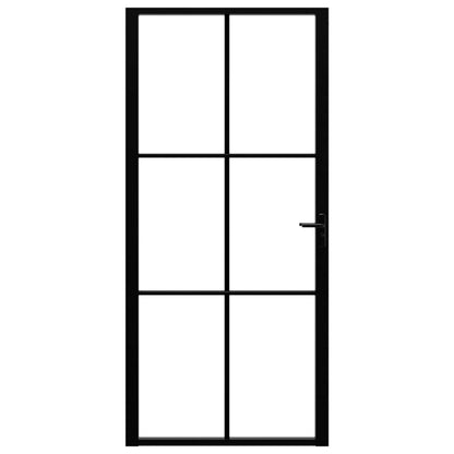 Porta da Interno ESG Vetro e Alluminio 93x201,5 cm Nera