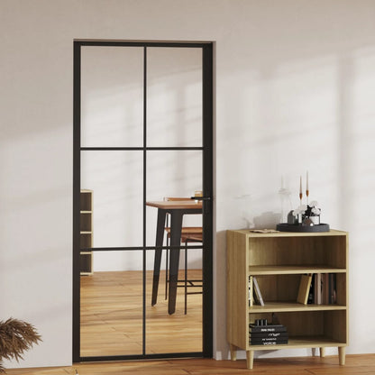 Porta da Interno ESG Vetro e Alluminio 93x201,5 cm Nera