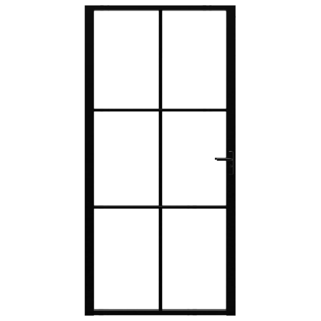 Porta da Interno ESG Vetro e Alluminio 102,5x201,5 cm Nera