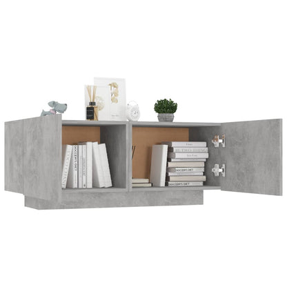 Comodino Grigio Cemento 100x35x40 cm in Legno Multistrato