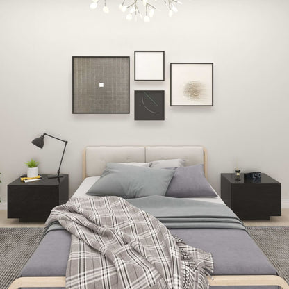 Comodino Nero Lucido 100x35x40 cm in Legno Multistrato