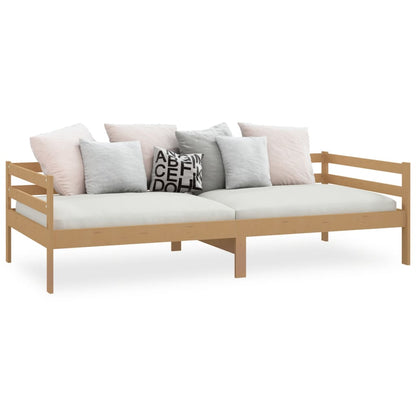 Dormeuse Marrone Ambrato in Legno Massello di Pino 90x200 cm