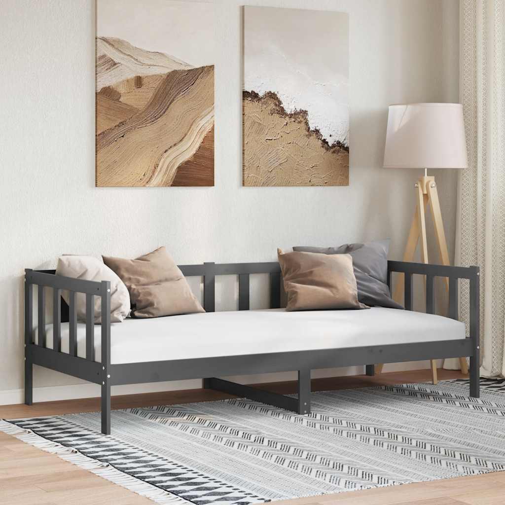 Dormeuse Grigia in Legno Massello di Pino 90x200 cm