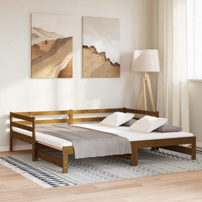 Dormeuse Estraibile senza Materasso Marrone Ambra 2x(90x200) cm