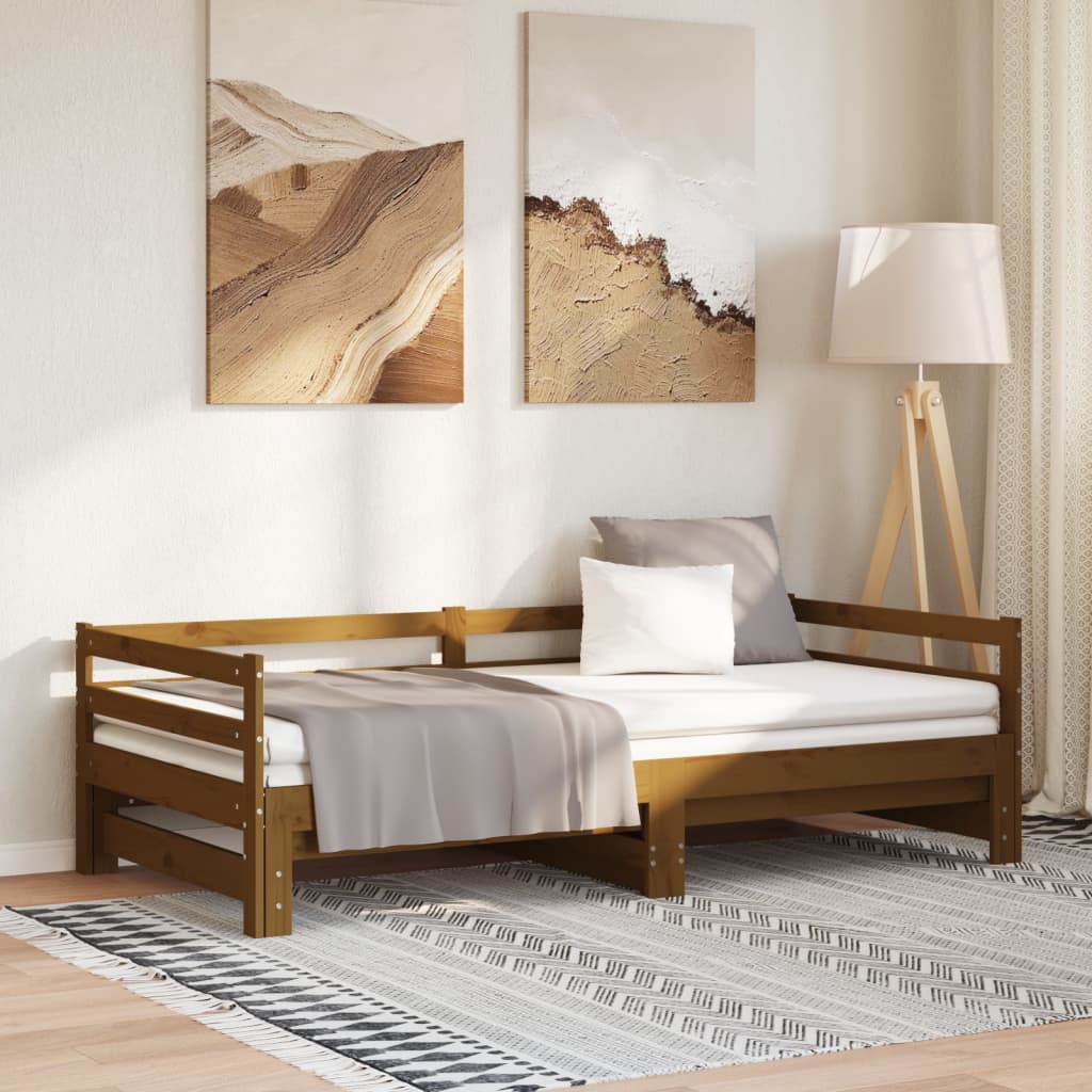 Dormeuse Estraibile senza Materasso Marrone Ambra 2x(90x200) cm