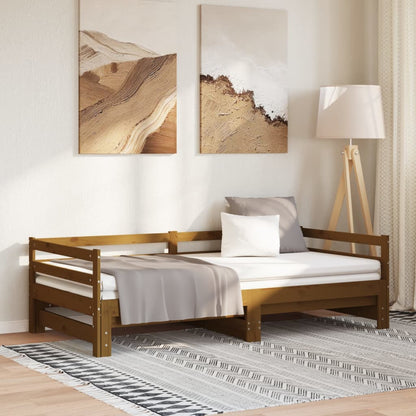 Dormeuse Estraibile senza Materasso Marrone Ambra 2x(90x200) cm