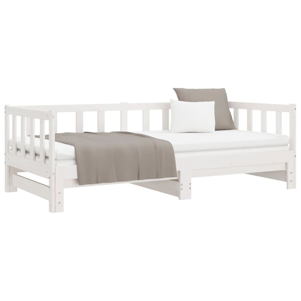 Dormeuse Estraibile Bianca in Massello di Pino 2x(90x200) cm