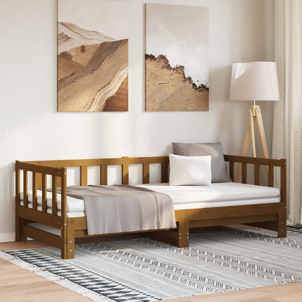 Dormeuse Estraibile senza Materasso Marrone Ambra 2x(90x200) cm