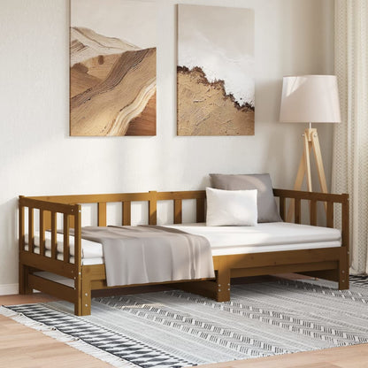 Dormeuse Estraibile senza Materasso Marrone Ambra 2x(90x200) cm