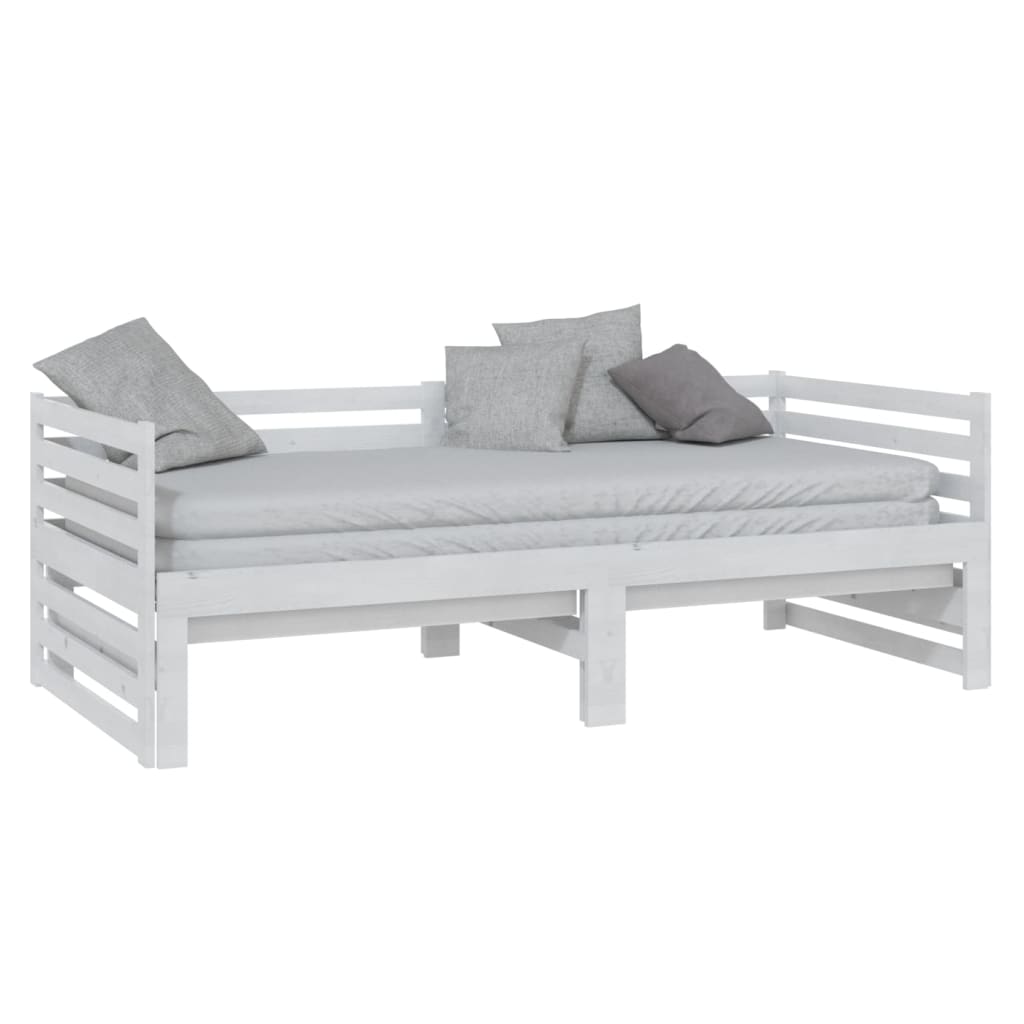 Dormeuse Estraibile Bianca in Massello di Pino 2x(90x200) cm