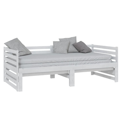 Dormeuse Estraibile Bianca in Massello di Pino 2x(90x200) cm