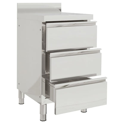 Mobiletti da Cucina Commerciale a 3 Cassetti 2 pz Acciaio Inox
