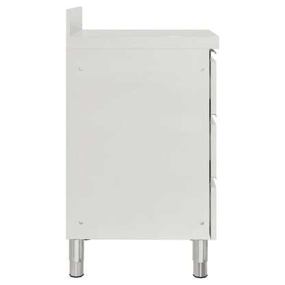 Mobiletti da Cucina Commerciale a 3 Cassetti 2 pz Acciaio Inox