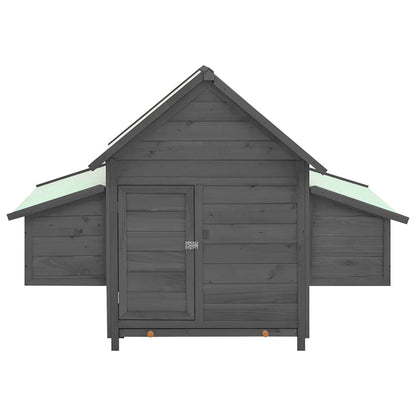 Pollaio Grigio e Bianco 150x96x110 cm Legno Massello di Abete