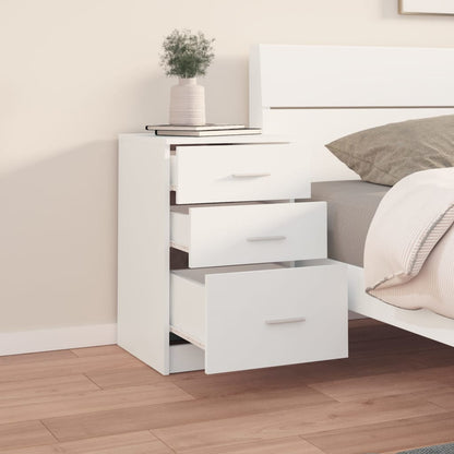 Comodino Bianco 40x40x63 cm in Legno Multistrato