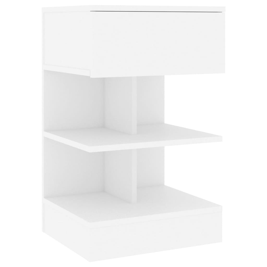 Comodini Bianchi 2 pz 40x35x65 cm in Legno Ingegnerizzato