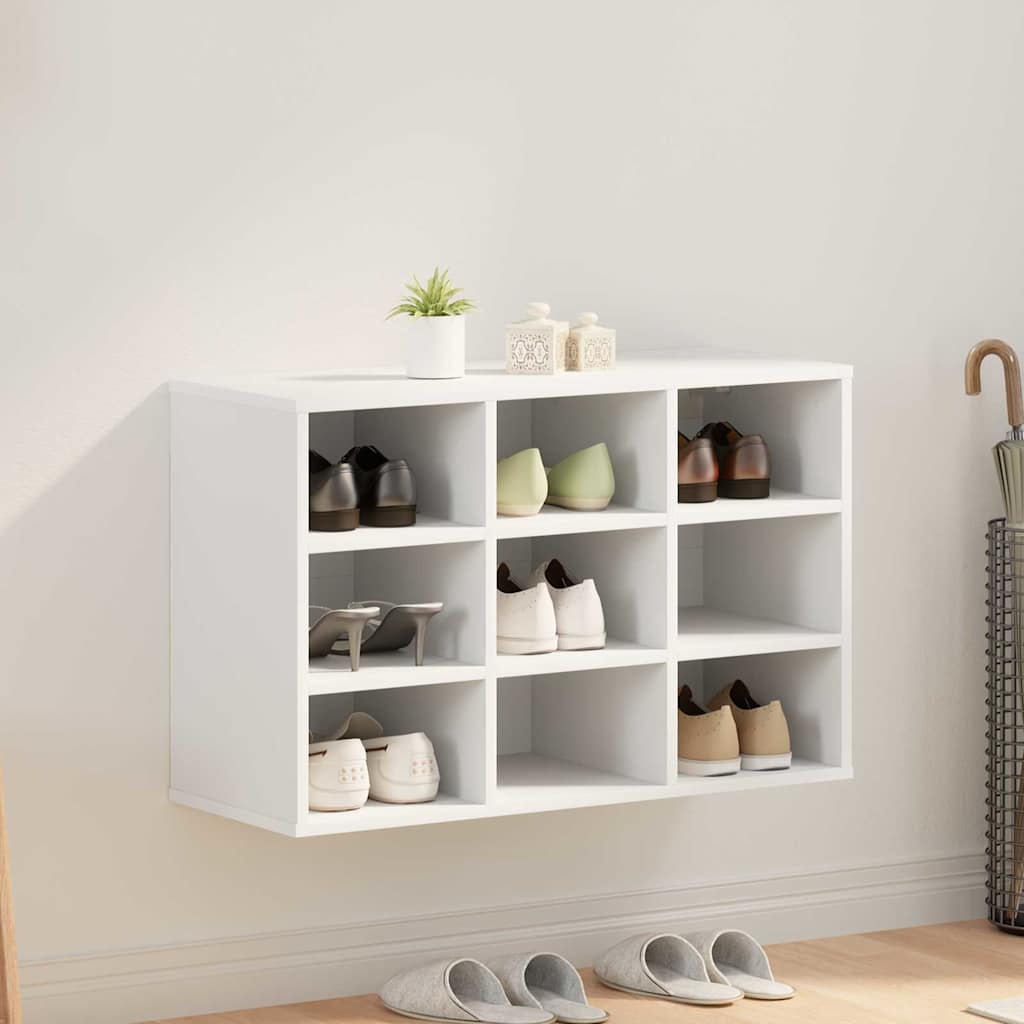 Mobile per scarpe Bianco 77,5 x 30 x 51 cm Legno multistrato