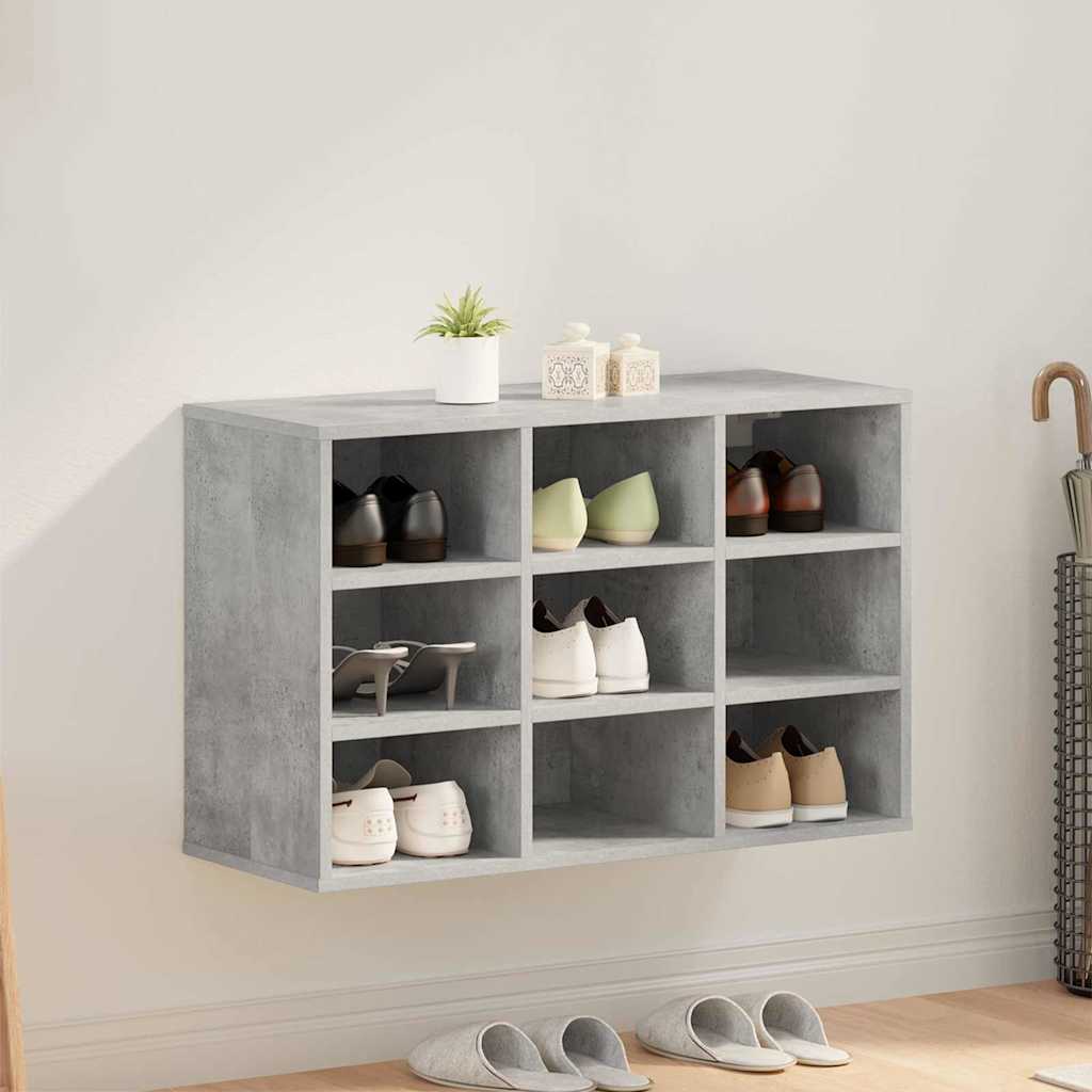 Mobile per scarpe Grigio cemento 77,5 x 30 x 51 cm