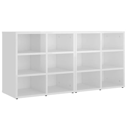 Scarpiere 2 pz Bianco Lucido 52,5x30x50 cm