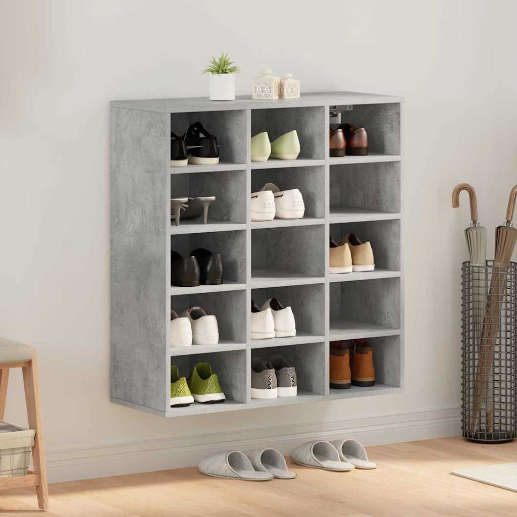 Mobile per scarpe Grigio cemento 77,5 x 30 x 83,5 cm