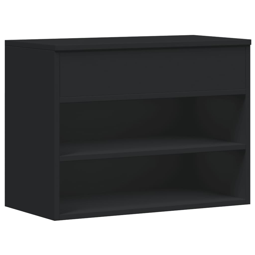 Panca Portascarpe Nera 60x30x45cm in Truciolato