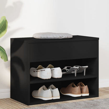 Panca Portascarpe Nera 60x30x45cm in Truciolato
