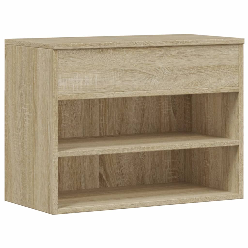 Panca Portascarpe Rovere Sonoma 60x30x45 cm in Truciolato