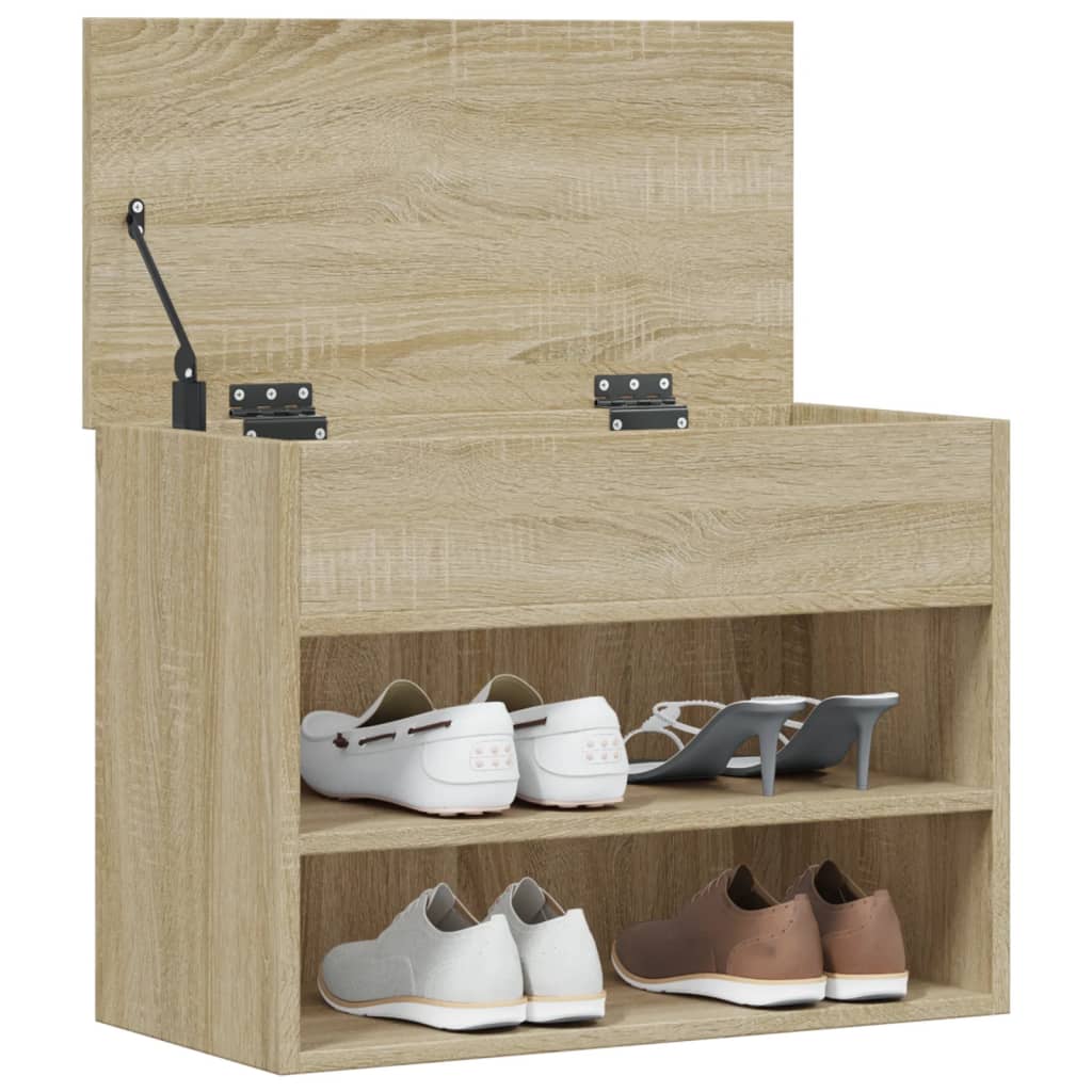 Panca Portascarpe Rovere Sonoma 60x30x45 cm in Truciolato