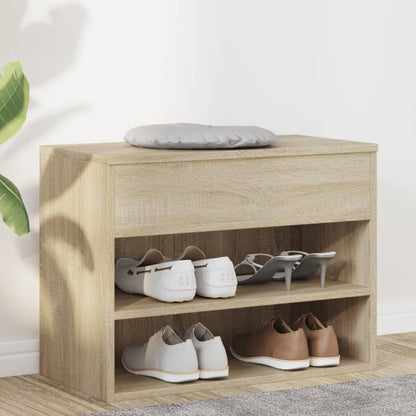 Panca Portascarpe Rovere Sonoma 60x30x45 cm in Truciolato
