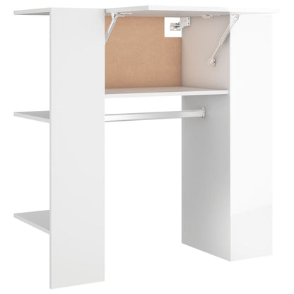 Scaffale Ingresso Bianco Lucido 97,5x37x99 cm Legno Multistrato